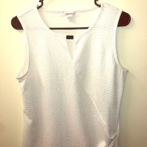 Calvin Klein White Snake Skin Print Tank Top